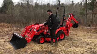 Kioti CS2220 HST Tractor Loader Backhoe Mid Mower  Full Walkthru [upl. by Araeic]