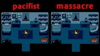 Deltarune Pacifist amp Massacre play comparison [upl. by Neellok]