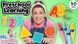 Preschool amp Toddler Learning Video with Ms Rachel  Learn Shapes Letters Numbers Colors amp More [upl. by Linet]