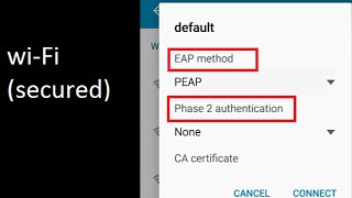 WiFi Secured with EAP method  Phase 2 authentication  CA certificate [upl. by Lauro]