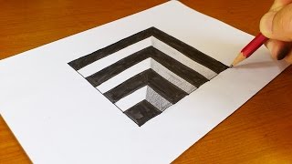 Very Easy How To Draw 3D Hole  Anamorphic Illusion  3D Trick Art on paper [upl. by Neerak]