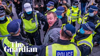 More than 60 arrested in antilockdown protests in London [upl. by Adnilec6]