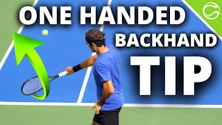 Tip for Instant One Handed Backhand Improvement [upl. by Arenat]