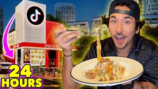 Eating at VIRAL TikTok Restaurants For 24 Hours [upl. by Emaj889]