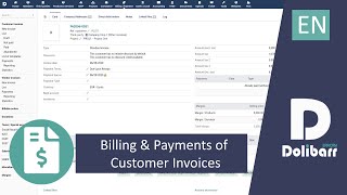 Tutorial 10  EN  Billing and payments of customer invoice in Dolibarr ERP CRM [upl. by Labina643]