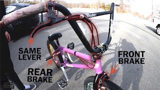 Can This New Brake System Change BMX Tricks  Dual Brakes Single Lever [upl. by Soloman]