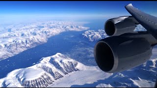 Lufthansa Boeing 7478  spectacular flight over Greenland en route to Los Angeles [upl. by Land243]