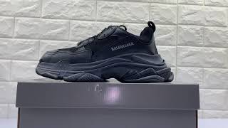 150 Balenciaga Triple S quotall blackquottop quality from dhgate yupoo lucus yeezy [upl. by Inoy]