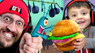 STOP PLANKTON from Stealing KRABBY PATTY Formula FGTeeV Weird Spongebob Dreams 3 [upl. by Tirma]