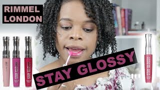 Rimmel London Stay Glossy Lip Gloss Swatches  PuckerUpBabe [upl. by Kcod983]