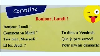 Comptine  Bonjour Lundi   maternelle grande section [upl. by Oruntha162]