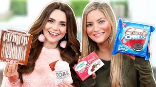 TRYING FUN HOLIDAY TREATS w iJustine [upl. by Erehs584]