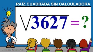 La RAÍZ CUADRADA  Resolver Raíces Cuadradas  Raíz cuadrada SIN CALCULADORA [upl. by Dlareg]