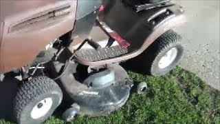 How To REPLACE the BELT and BLADES on a 46quot CRAFTSMAN Riding Lawnmower Without taking the deck off [upl. by Aleik]