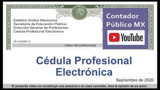 Tutorial 2020 Cédula Profesional Electrónica  México [upl. by Ponzo]