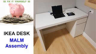 IKEA quotMALMquot Desk Assembly [upl. by Alathia]