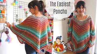 The Easiest Poncho  Crochet Free Pattern [upl. by Latonia]