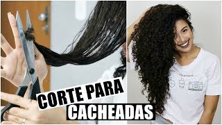 COMO CORTAR CABELO CACHEADO EM CASA SEM TIRAR COMPRIMENTO  Vandressa Ribeiro [upl. by Leonteen]