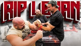 BRIAN SHAW ARM WRESTLES DEVON LARRATT [upl. by Dlorrej375]