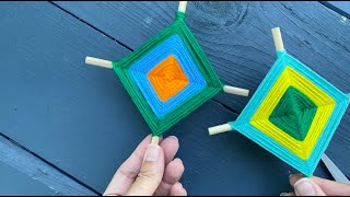 How to make a classic gods eye craft [upl. by Airbmac]