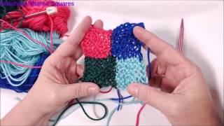 Attaching Mitered Squares as You Knit [upl. by Akino576]