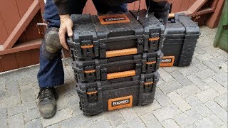 Ridgid Tool Storage Cart and Organizer Stack Boxes  Review [upl. by Sisak]