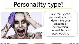 Eysencks Criminal Personality Theory Explanations of Offending Behaviour [upl. by Anoerb]