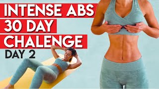 INTENSE ABS in 30 Days CHALLENGE 🔥  Day 2 [upl. by Anelys189]