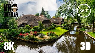 This is Holland VR  Canals Of Giethoorn Venice of Holland  8K 3D 360 Video short [upl. by Banquer]