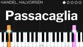 Passacaglia  HandelHalvorsen  EASY Piano Tutorial [upl. by Netsryk161]