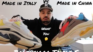 Balenciaga Triple S Fit and On Foot Review Made in Italy VS Made in China Whats the Difference [upl. by Nnailuj]