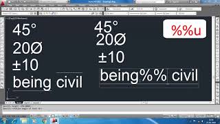 Text Symbols and Special Characters in AutoCAD [upl. by Etam]