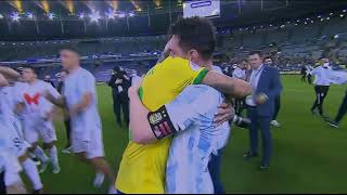 Neymar Hugs And Congratulates Messi After Copa America Win [upl. by Lowney195]