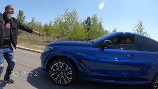 BMW X6M vs Lamborghini Urus vs Jeep trackhawk Drag Race Roll race [upl. by Jerrie]