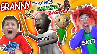 GRANNY the SCHOOL TEACHER BALDIS BASICS vs CRINGE TEACHER amp FORTNITE FGTEEV Skit [upl. by Abshier259]