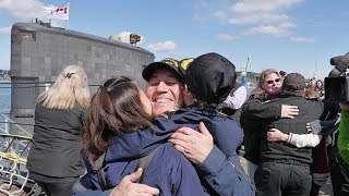 History made as HMCS Chicoutimi returns to CFB Esquimalt [upl. by Acinorahs369]