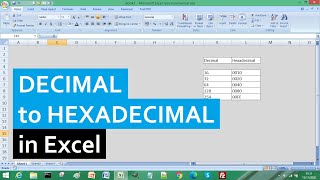 How to Convert Decimal to Hexadecimal in Excel [upl. by Arretak]