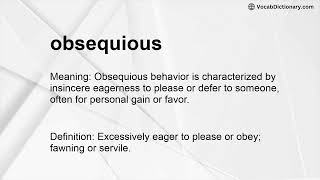 obsequious Meaning [upl. by Putnem]