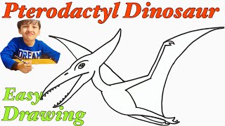 How To Draw Pterodactyl EASY Favorite Dinosaurs Drawing [upl. by Temple]