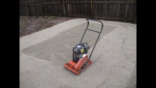 Plate compacting crushed gravel [upl. by Wadell]