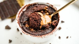 Keto Chocolate Peanut Butter Mug Cake  Low Carb Reeses Mug Cake Recipe [upl. by Nwahsar695]