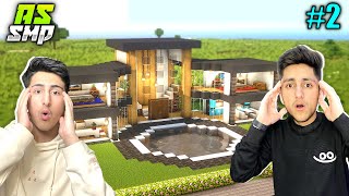 WE BUILD A MODERN HOUSE IN AS SMP  MINECRAFT GAMEPLAY 2 [upl. by Nylhsa332]