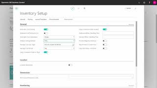 The Inventory Setup  Microsoft Dynamics 365 Business Central [upl. by Pippas]