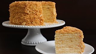 Napoleon Cake Recipe  Russian Torte Napoleon [upl. by Gardel]