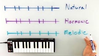 Minor Scales  Natural Harmonic and Melodic [upl. by Engvall264]