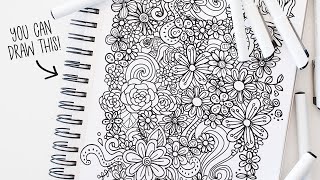 HOW TO DRAW Easy Flower Doodles Banners amp Patterns [upl. by Aneehta75]