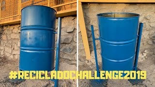 Basurero de tambor reciclado  RECICLADOCHALLENGE 2019 [upl. by Ibrek]