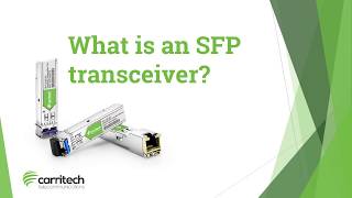 What is an SFP transceiver [upl. by Laud]