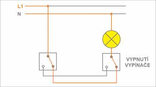 Zapojení schodišťového vypínače č6 schéma [upl. by Silliw]