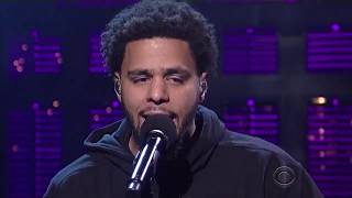 J Cole  quotBe Freequot Performance on The Late Show with David Letterman [upl. by Yoshiko941]